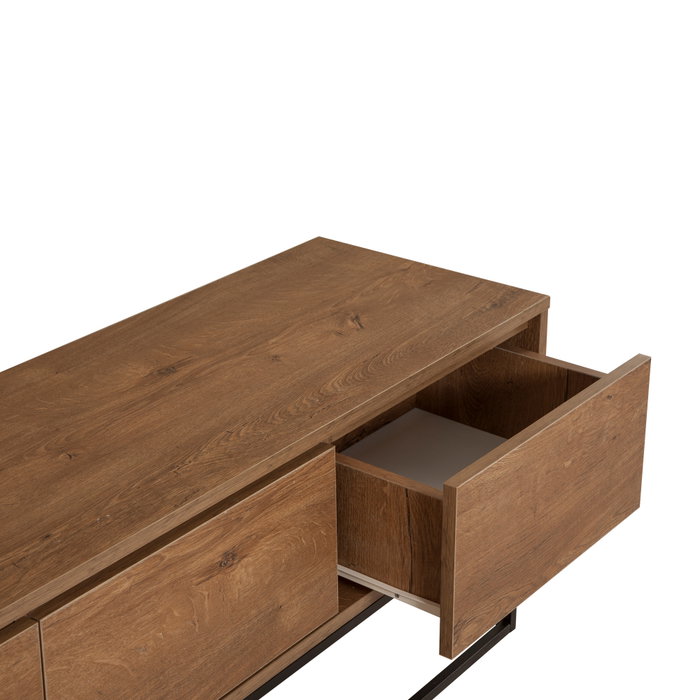 Hanah Home Milo 140 Soporte para TV Nogal y Negro Hanah Home Milo 140 Soporte para TV Nogal y Negro